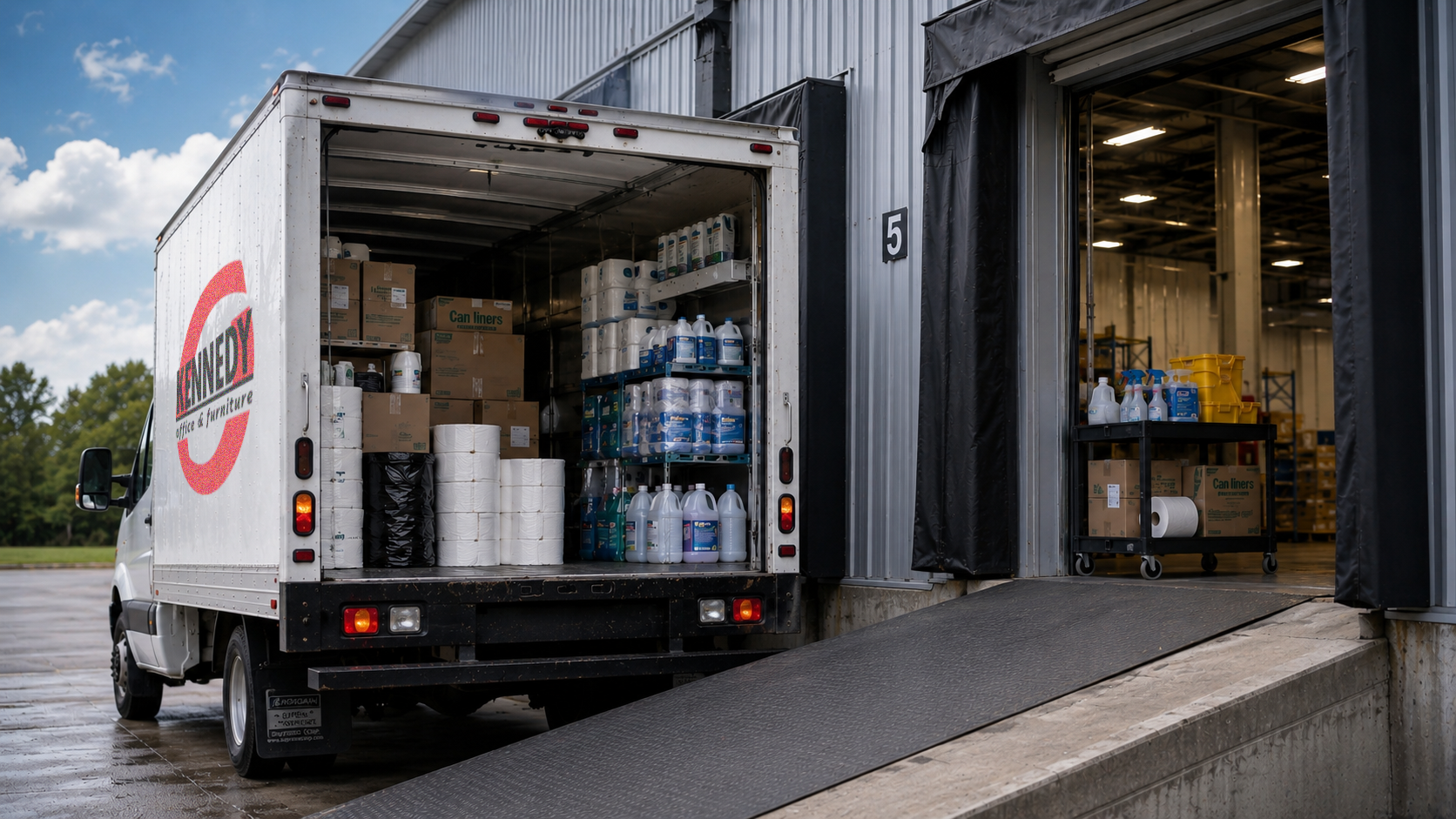 Kennedy Office janitorial products delivery for spring facility restocking